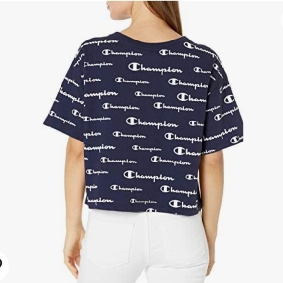 Champions Navy Logo Crop Top - Picture 11 of 13